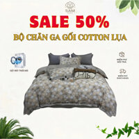 Bộ chăn ga cotton lụa in hoa Sam Bedding nhập khẩu chính hãng với nhiều tone màu cực đẹp
