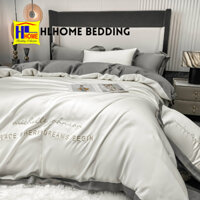 Bộ chăn ga cotton lụa Michelle Johnson set vỏ 4 món chăn có khoá kéo lồng thêm được ruột