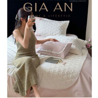 Bộ chăn ga Cotton Lụa nhung Trần bông họa tiết kim cương mềm mịn êm ái sản phảm mới sang chảnh cho mùa Thu Đồng 2024
