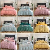 Bộ chăn ga cotton lụa thêu cực đẹp