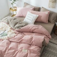 Bộ chăn ga cotton tici 4 món phong cách hàn quốc chăn ga gối đệm cao cấp-hàng nhập khẩu nhiều mầu