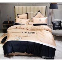 Bộ chăn ga drap lụa thương hiệu Chanel