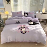 BỘ CHĂN GA ĐŨI THÊU MỚI NHẤT - HOẠ TIẾT KUROMI 2