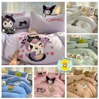 BỘ CHĂN GA ĐŨI THÊU MỚI NHẤT HOẠ TIẾT LABUBU, CAPYBARA, KUROMI