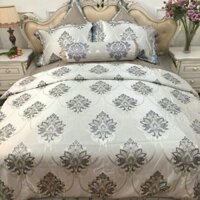 Bộ chăn ga gấm lụa 7mon trần bông y ảnh