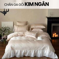 BỘ CHĂN GA GỐI 𝗤𝘂𝗶𝗹𝘁 𝗦𝗶𝗹𝘃𝗲𝗿 PHONG CÁCH CHÂU ÂU -KIM NGÂN