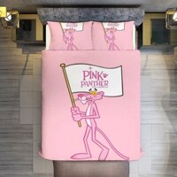 Bộ chăn ga gối 3 mảnh Pink Panther 78 * 53in (1 Duvet Cover + 2 Gối Shams) 200 * 135cm
