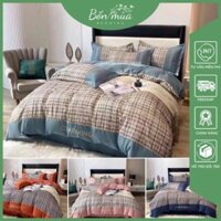 Bộ Chăn Ga Gối 4 Món Bốn Mùa Bedding - chất liệu cotton line cao cấp, ga phủ hoặc bo chun theo cỡ đệm,2 vỏ gối & vỏ chăn