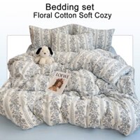Bộ chăn ga gối bông Canada 4 TRONG 1 Bộ chăn Drap giường Bộ 1m5 1m8 2m