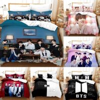 Bộ chăn ga gối BTS Vỏ chăn cho học sinh Bộ giường đơn Queen Vỏ gối mềm