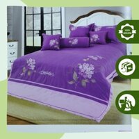 Bộ CHĂN GA GỐI CAO CẤP 7 MÓN CỦA CÔNG TY KOALA  CHẤT LIỆU SOLIT SATIN ST 1812 COTON Cao Cấp Mềm Mịn Mát Lạnh Mùa Hè 1m8X
