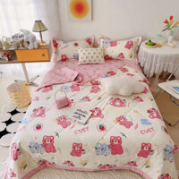 Bộ chăn ga gối cooton chăn Trần bông ,cotton 100% Hàn thoáng mát sẵn tại shop mh2t