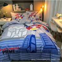 Bộ Chăn ga gối cotton 100% 3D trẻ em giặt máy giặt thoải mái hàng loại 1 mẫu người máy hecman