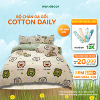 Bộ Chăn Ga Gối Cotton 3D, Ga Giường Cotton Poly Làm Phủ Đệm Dưới 30cm - Nhiều Hoạ Tiết