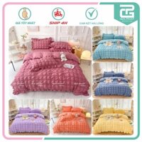 Bộ chăn ga gối cotton Đũi , Set ga gối cotton Đũi