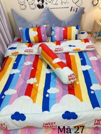 Bộ Chăn Ga Gối Cotton Hè Thu Giá Rẻ - Giao Màu Ngẫu Nhiên - 1m4x2m-10cm