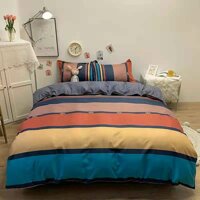 Bộ chăn ga gối cotton LIDACO PL1 - Kẻ 7 Màu SP001377 - 1m4 x 2m - 3-11cm