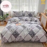 Bộ chăn ga gối cotton living họa tiết hình học mẫu mới 2021- Chất liệu 100% Cotton, Bộ Ga Giường , Vỏ Chăn , Vỏ Gối