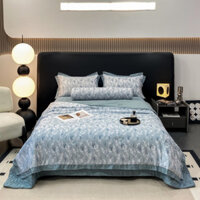 Bộ chăn ga gối cotton lụa Mark Jacob, sét 5 món chăn ga cotton lụa thế hệ mới trần phủ freesize