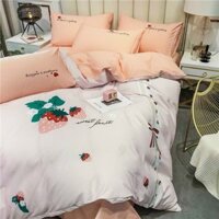 Bộ chăn ga gối cotton lụa