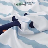 Bộ Chăn Ga Gối Cotton Poly Cá Heo Bo Chun Miễn Phí