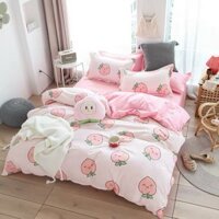 Bộ Chăn Ga Gối Cotton Poly set 4 món nhập khẩu Đào Hồng Ngộ Nghĩnh