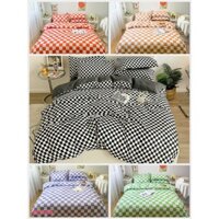 Bộ chăn ga gối cotton Poly drap giường kẻ caro giường 1m2 1m4 1m6 1m8 2m2 có bo chun ga giường