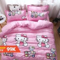 Bộ Chăn Ga Gối Cotton Poly Hello Kitty Chăn Chần Phao ..
