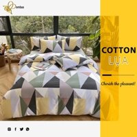 Bộ chăn ga gối đệm Cotton Lụa cao cấp 4 món( 1 Ga trải giường, 1 Vỏ chăn, 2 Vỏ gối nằm)