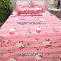 Bộ chăn ga gối đệm Hello Kitty cotton hàn