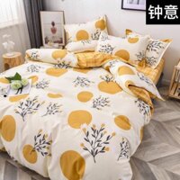 Bộ Chăn Ga Gối Đệm Lá Vàng Hàn Quốc Cao Cấp