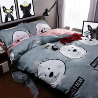 Bộ chăn ga gối đệm màu sắc thời thượng 3/207 món, vỏ chăn gấu bé