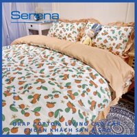 Bộ Chăn Ga Gối Đẹp Cotton Living SERENA Set 5 Món Bo Chan Ga Drap Trần Bông Hàn Quốc – Hệ Thống Nệm