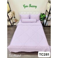 Bộ Chăn Ga Gối Drap Giường Lụa Tencel 60s - Tím Pastel , Chống nhăn - kháng khuẩn - mềm mịn mát