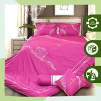 Bộ Chăn Ga Gối Everhome EH 113  Màu Hồng Cánh Sen Ga Gối  Cotton Chăn Mùa Hè Mềm Mịn 1M6x2M