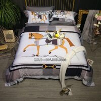 Bộ chăn ga gối hàng hiệu Hermes Paris