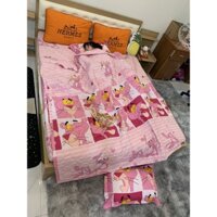 Bộ Chăn Ga Gối Hè Thu 5 Món- Báo Hồng