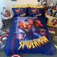 Bộ chăn ga gối hình người nhện cotton 100%
