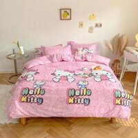 Bộ chăn ga gối Kitty hồng Cotton Poly cao cấp LEEBedding, chăn ga Hàn Quốc, miễn phí bo chun ga giường theo yêu cầu - BỘ SẢN PHẨM 1M8X2M