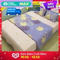 Bộ Chăn Ga Gối Kovico Cotton FREE SIZE Lá Me (Full size)