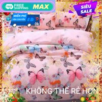 Bộ Chăn Ga Gối Kovico Cotton  Bướm Xuân (Full size) [bonus]