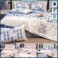 Bộ chăn ga gối lụa gấu chăn trần bông, ga trải giường cao cấp 4 món phủ chun 1m 1m2 1m4 1m5 1m6 1m8 2m 2m2 1m8x2m 2mx2m2