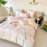 Bộ Chăn Ga Gối Lụa Thêu Chú Mèo Ragdoll 100S Thêu 3D siêu sinh động,Chất liệu lụa 100S mềm mại Mang đến cảm giác êm ái