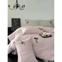 Bộ chăn ga gối lụa thương hiệu 𝐶𝑜𝑐𝑜 𝐶ℎ𝑎𝑛𝑒𝑙 𝑠𝑖𝑙𝑘 ga giường vỏ gối lụa thương hiệu thêu hoa trà nhà sam-store