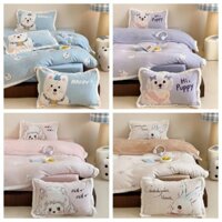 BỘ CHĂN GA GỐI NỈ NHUNG LÔNG CỪU DISNEY MỀM MẠI ẤM ÁP DÀNH CHO MÙA ĐÔNG