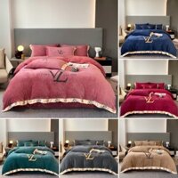 Bộ chăn ga gối nỉ nhung thương hiệu mịn mềm ấm áp ,mền ga gối trải giường chất nỉ nhung nhập khẩu