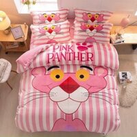 Bộ Chăn Ga Gối Nỉ Nhung Tuyết Cao Cấp Báo PINK