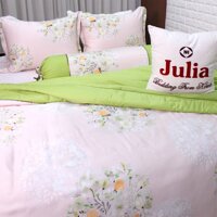 Bộ Chăn Ga Gối Satin Gấm Tơ Tằm Hàn Quốc Julia 754BM16 1m6 x 2m