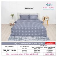 BỘ CHĂN GA GỐI SH-BC22-051 COTTON SÔNG HỒNG