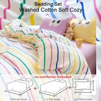 Bộ chăn ga gối sọc Bộ chăn Drap giường mềm 4 trong 1 Bộ Drap giường 1m2 1m5 1m8